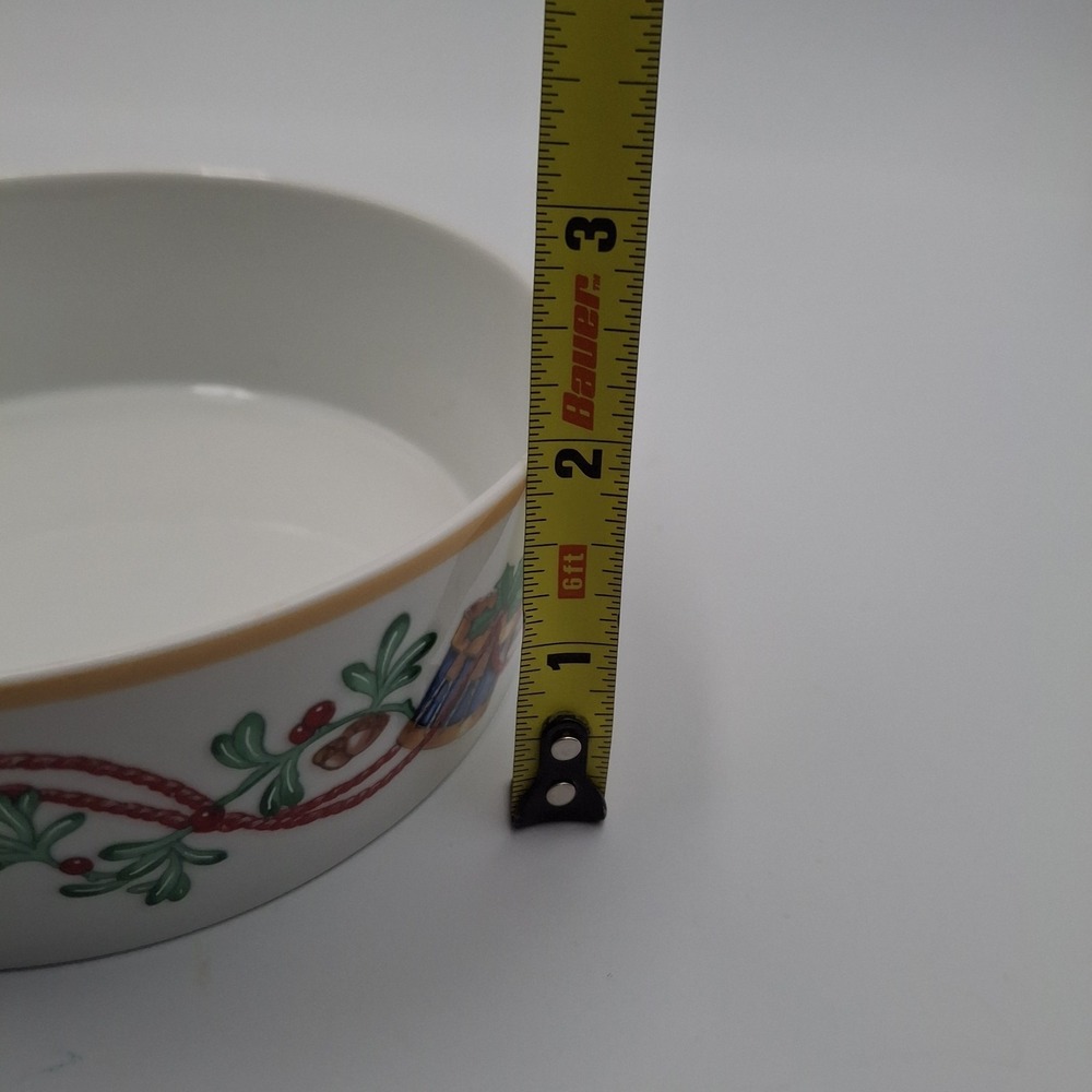 Vintage 1992 Block Spal Whimsy Christmas Cereal Bowl Portugal Porcelain Toy Horn - Picture 7 of 9